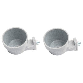 Lixit Quick Lock Cage Bowls for Small Animals and Birds. (10oz Pack of 2, Granite)