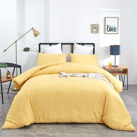 Wellboo Yellow Comforter Sets King Light Yellow Bedding Comforter Sets Cotton Solid Bright Yellow Warm Bedding Blankets King Size Soft Health Spring Yellow Fresh Luxury Bedding Plain Yellow King Bed