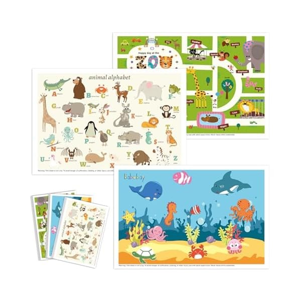 Babebay Disposable Placemats for Baby, 60 Pack Sticky Toddler Placemat