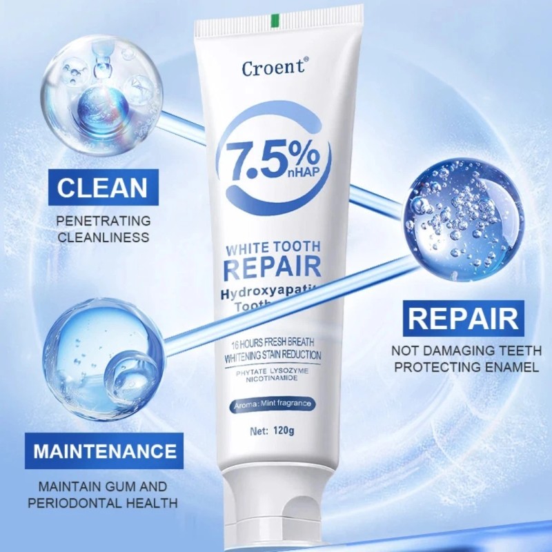 Croent **TikTok** Croent 7.5% nHAP Tooth Repair Hydroxyapatite Toothpaste 120g