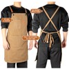 INMTIE Adjustable men's heavy-duty work apron, thick wax canvas woodworking