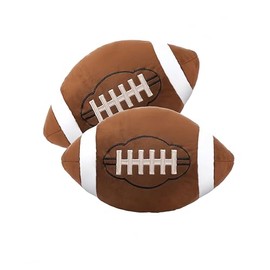 TONGMAN 2 Pcs Football Plush Pillows 12 Inch, Soft Rugby Ball Stuffed Animal Plushie, 3D Sports Pillow for Couch Bed Decor, Games Toys Gifts for Boys Girls Indoor Outdoor