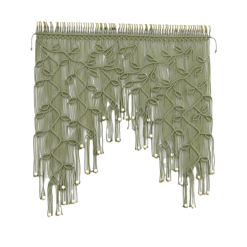 M MANUAL Macrame Valance Curtain for Kichen Windows 33.46x37.4Inch Farmhouse
