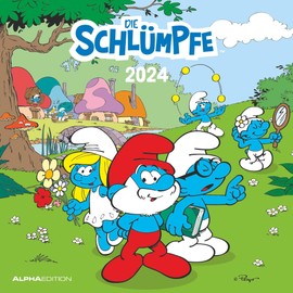 The Smurfs 2024 - Brochure Calendar 30 x 30 cm (30 x 60 cm Open) - Calendar with Space for Notes - Picture Calendar - Wall Planner - Children's Calendar