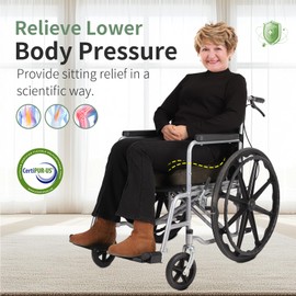 Bacaby Ergonomic Wheelchair Seat Cushion, High-Density 30D Foam Coccyx Support, Non-Slip Pressure Relief Cushion for Daily Sitting, Office Chair & Car Seat (Green)