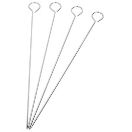 Harold Import Co. 43169 Ring-Handle Top Reusable Barbecue and Grilling Shish Kabob Skewers, 12-Inches Long, Set of 4