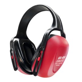 GOL-SIV NRR 22dB Noise Reduction Earmuffs,Sound Proof Ear Protection,For Construction and Loud Workplace,Red