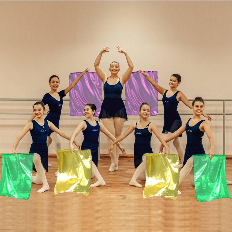 Baisdan 6pcs 26"x21" Worship Flags for Kids, Beginner Praise Dance