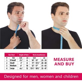 TOROS-GROUP Semi-Rigid Neck Brace Neck Support Recovery Neck Tie Cervical Support - Adjustable 100% Cotton Fabric - Relieves Spine, Muscle, Joint Pressure X-Small Grey