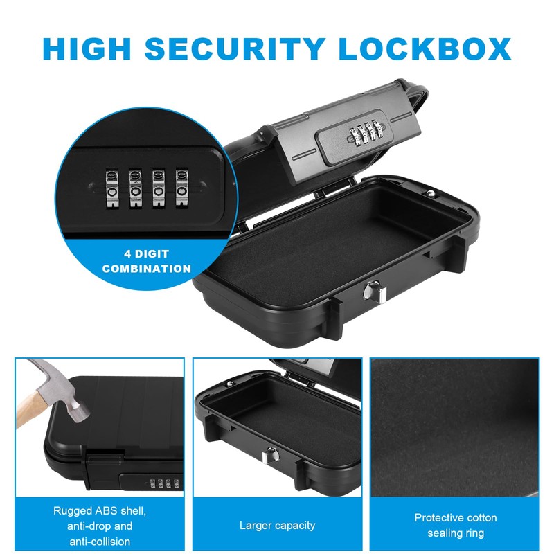 Portable Anti Theft Safe Box 4 Digit Combination Security Case