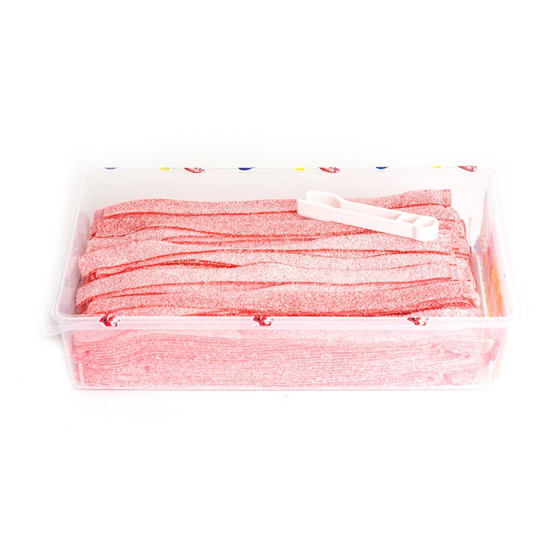 Strawberry Sour Belts 3.5 Pound Box - 200 Pieces