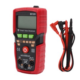 Digital Multimeter English Voice Broadcast Flashlight Backlit Screen Automatic Portable NCV DC AC Voltmeter Ammeter Red
