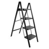 MAD HORNETS Stepladder, 4 Tiers, Foldable, Aluminum, Wide, Lightweight, Compact,