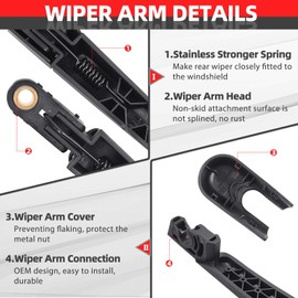 OTUAYAUTO Rear Windshield Back Wiper Arm Blade Set - Replacement for KIA Sportage 2011 2012 2013 2014 2015 2016 OE:988111H000