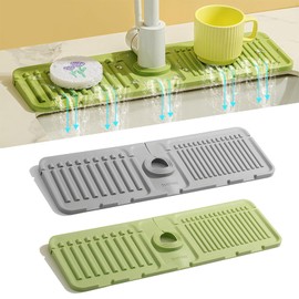 HKEDHD 2 Piezas Nuevo Estilo Estera para Grifo de Fregadero, Tapete de Silicona para Fregadero de Alta Calidad con Propiedades de Secado Rápido,Ideal para Fregaderos de Piedra de Cocina y Baño