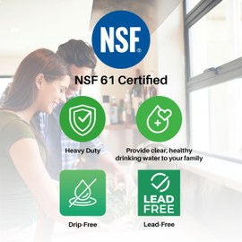 SpiroPure NSF-Certified Lead-Free Air Gap RO Faucet, Brushed Gold/Bronze/Brass, Reverse Osmosis Replacement Water Filter Faucet, 3 Line Filtered Faucet, SP-FC100-GD