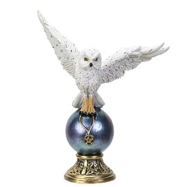 ICE ARMOR 9.25" H Snow Owl on Orb Figurine Statue