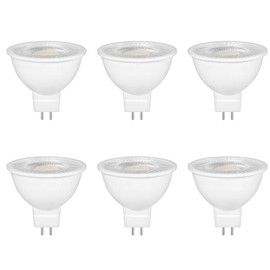 6 Pack MR16 GU5.3 LED 5W 12V Reflector Bulb, Natural White 4000K, Equivalent to 50W 35W Halogen Spotlight Bulb, 500LM, 120°Beam Angle, Non-Dimmable, for Hallway, Ceiling Spotlight