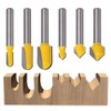 Mesee 6 Pieces Grooving Router Bit Set, 90 Degree V-Groove