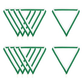 PATIKIL Award Ceremony Collars with Snap Clips, 10 Pieces Polyester Striped Medal Ribbons for Competitions Sports Meeting Sports Party Green White