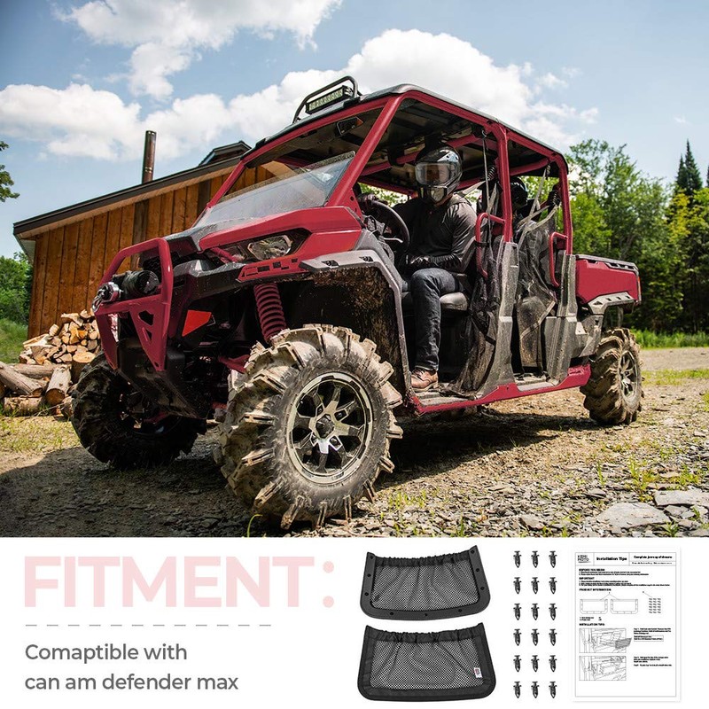KEMIMOTO UTV Rear Backrest Storage Nets Compatible with Can Am