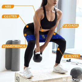 Amonax Fitness bands for women, resistance bands set butt training device, resistance band squat exercises, exercise band slimming devices for home, sports equipment fitness home