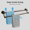 Ntipox Antique Bathroom Double Towel Bar Oil Rubbed Bronze, 24