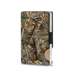 DCF Carbon Fiber Minimalist Credit Card Holder & Money Clip Wallet for Men - Slim Rfid Wallet Easily Removable Money Clip for Men - Bifold Rfid Blocking Minimalist Slim Wallet (Camo)