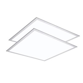 2-Pack 2x2FT LED Flat Panel Light Backlit 35W 4550 Lumen CCT Color 3000K-5000K Dimmable 2.4G Wireless Control Drop T-Bar Ceiling Surface Hanging Residential Commercial Industrial UL DLC