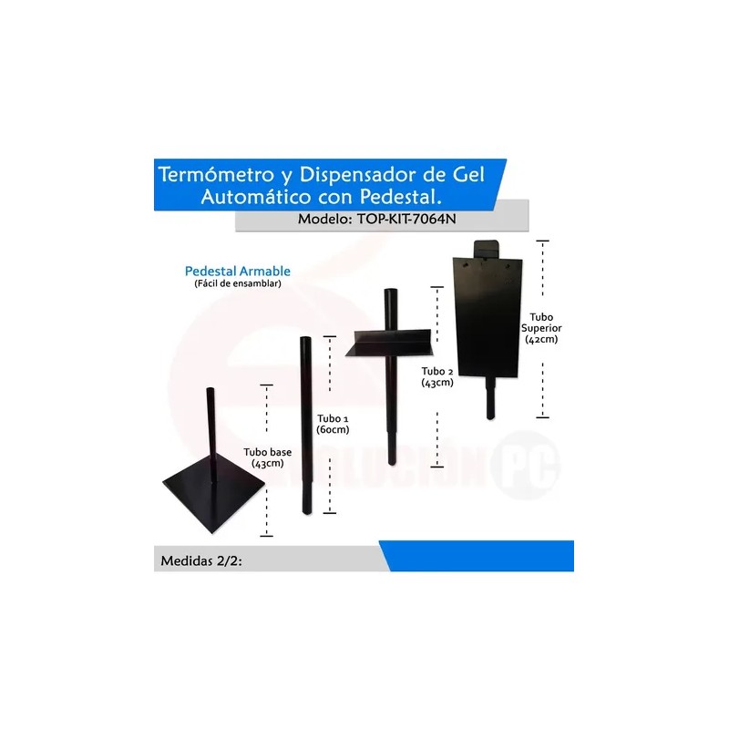 Kit Dispensador Gel Y Termómetro K9 Pro + Pedestal +