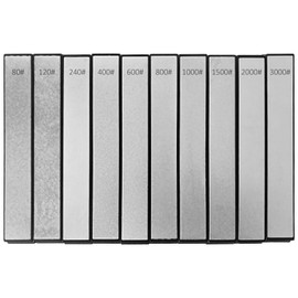 10 Pcs Diamond Knife Sharpening Stones Set-80/120/240/400/600/800/1000/1500/2000/3000 Grit Sharpening Stones,Knife Sharpeners with a Non-Slip Base