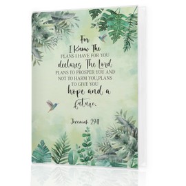 HUKINE Botanical Christian Jeremiah 29:11 Photo Album 4x6, Green Small Photo Album Memory Book Keepsake with 18 Pockets Hold 36 Pictures for Family Baby Graduation Wedding Anniversary Travel Vacation