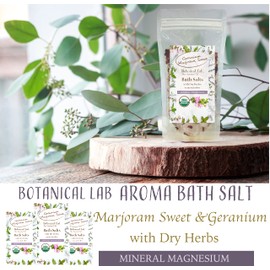 Bath Salt, Magnesium, Aroma Bath Salt, Marjoram, Geranium, Hot Bath, Moisturizing (Natural Ingredients, Gift, Present) (Extra 300 g) 3 Packs, White Rock Salt, Pink Rock Salt, Red Rock Salt, Herbs