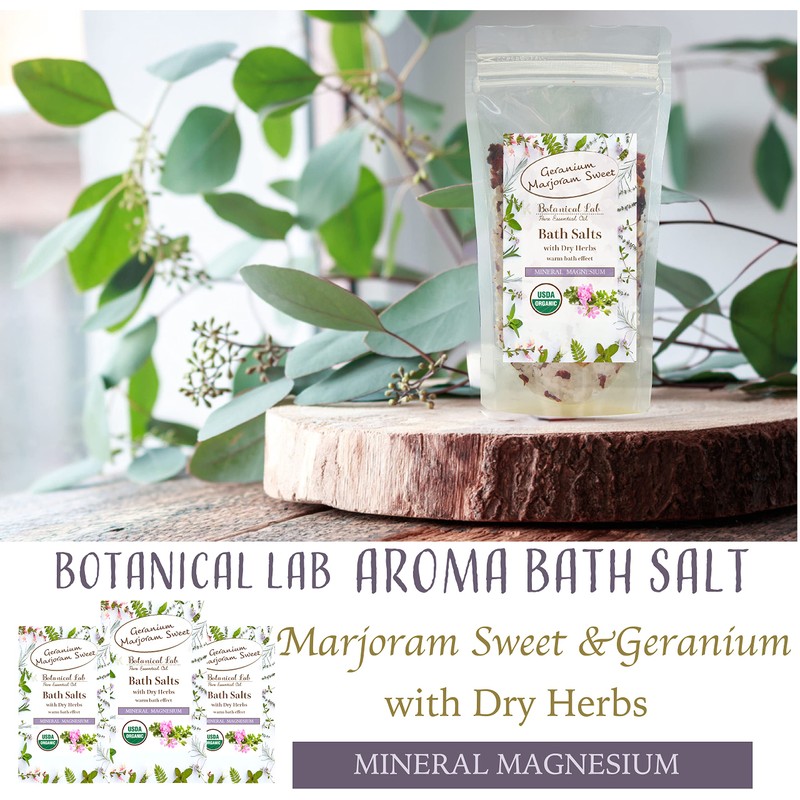Bath Salt, Magnesium, Aroma Bath Salt, Marjoram, Geranium, Hot Bath,