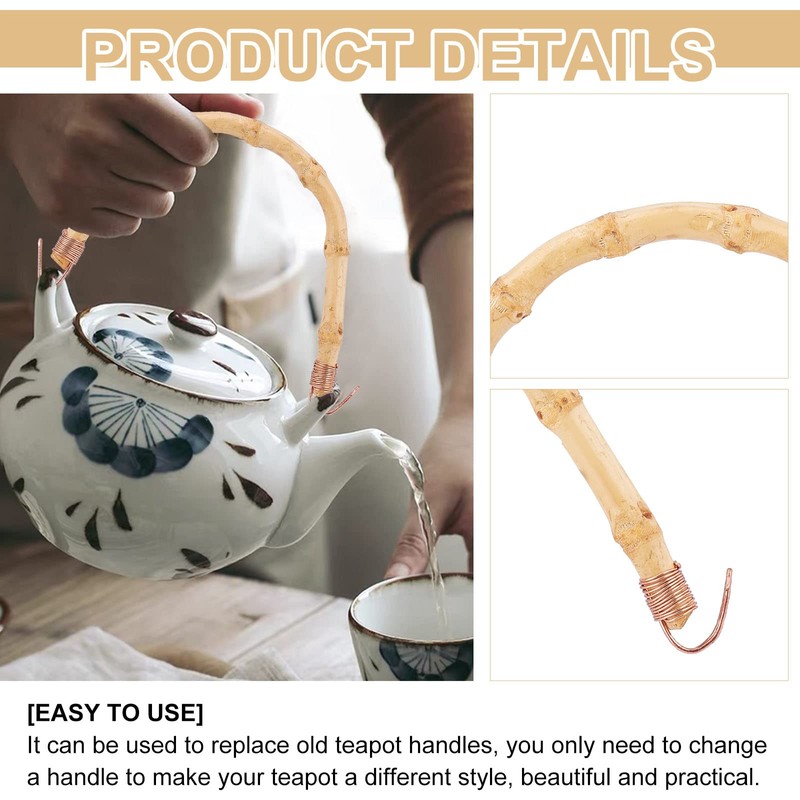 PH PandaHall 4pcs Teapot Handle U-Shape Replacement Kung Fu Teapot