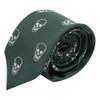 King & Priory Dark Green Embroidered Skull Tie