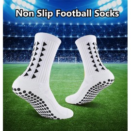 OnseToday 3 Pairs Non Slip Football Socks, Football Grip Socks for Men, Soccer Socks with Rubber Dots for Yoga Running Hiking