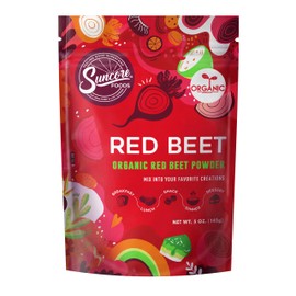 Suncore Foods Organic Red Beet Powder, Red Food Coloring Powder, Gluten-Free, Non-GMO, 5oz (1 Pack)