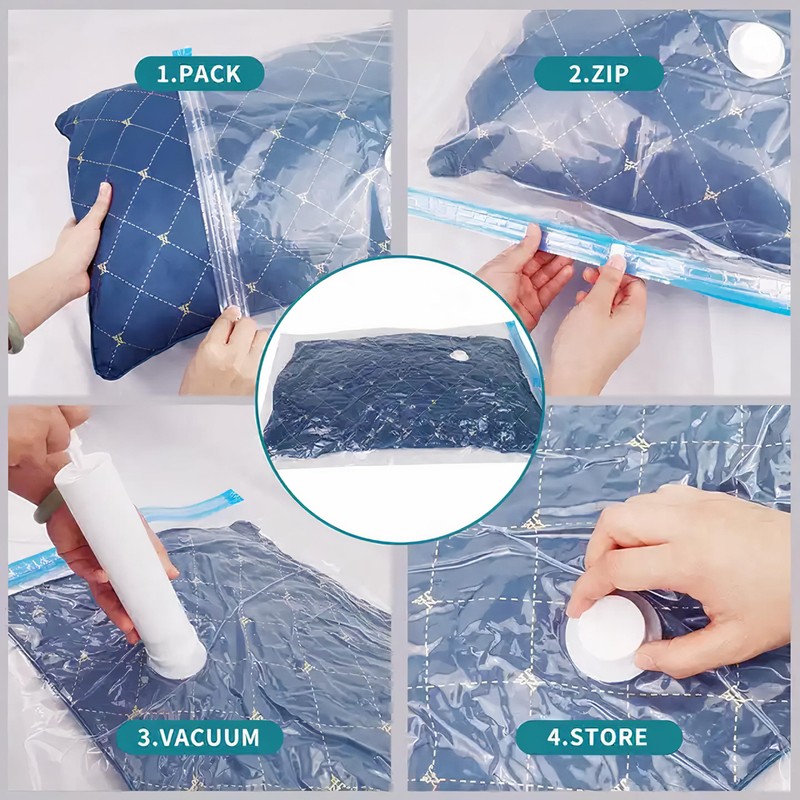 Hyper Cover Vacuum Storage Bag Kit (Small, 8pcs) - Space