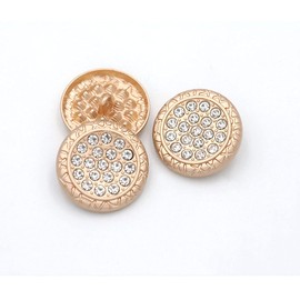 5 Pcs Fashion Metal Rhinestone Button for Sewing Handmade Clothes Coat Accessories(Gold,25mm)