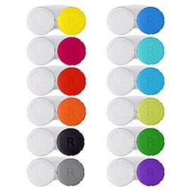 Contact Lens Case Colorful Set of 12 Leakproof Packaging Outdoor Mini Contact Lens Case with Screw Cap