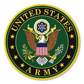 Army Seal Magnet by Magnet America is 5" x 5" Made for Vehicles and Refrigerators