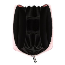 Women 36 Slots RFID Blocking Card Holder Large Long Leather Zipper Organizer Accordion Wallet,Pink