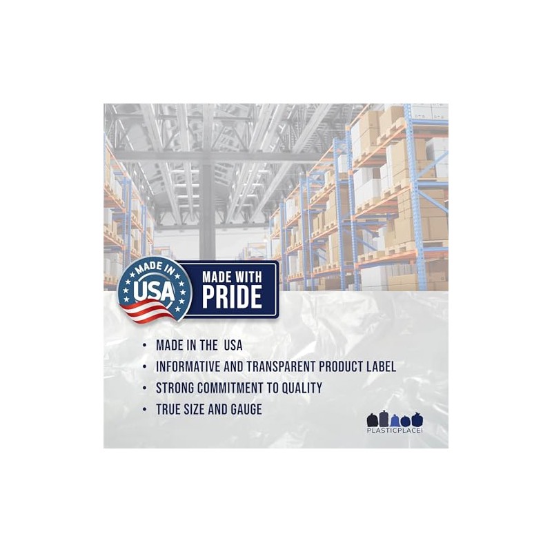 Plasticplace 55-60 gallon Trash Bags │ 1.2 Mil │ Green