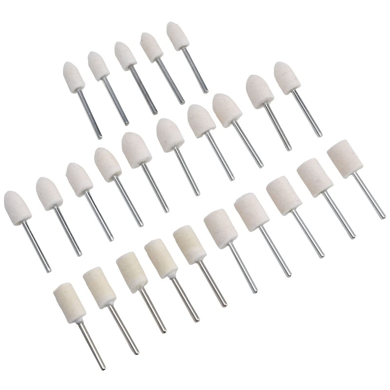 25Pcs Felt Polishing Wheel, Wool Buffing Grinding Bits Grinder Head