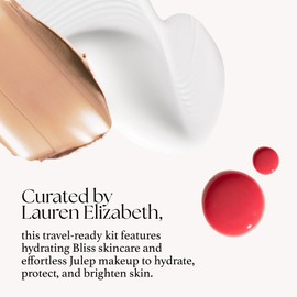Lauren Elizabeth Bachelorette Makeup Kit | Travel Sized Hydrating Skincare & Makeup Set for Long Weekend, Bachelorette Trips, and More | Includes Julep Eyeshadow & Bliss Serum Skincare