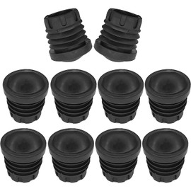 cyclingcolors 10 x Chair Gliders, Pipe Plugs, Chair Legs, Furniture Feet, Lamellar Plugs, Rubber Furniture Gliders, Round Tubes, Round Plugs, Black, Outer Diameter 18 mm