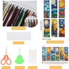 NEGEKFKX 6 Pcs Starry Sky Cross Stitch Bookmark Kit for