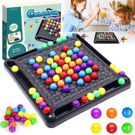 Intellectual Chess Board Double Duel, 84 Pieces Board Game Balls, Rainbow Ball Chessboard Strategy Games, Rainbow Ball Elimination Game, Chess Board Game Colourful Balls Party Games