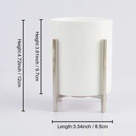 MONOSUGO Farmhouse Flatware Holder for Dinner Table, Countertop Silverware Organizer, Decorative Cutlery Utensil Caddy for Kitchen or Parties, Spoon Fork Knife Organizer, Cup with Silver Trim, 1 Pcs